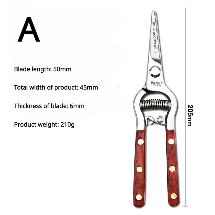 Luvikno | TreeGrip 20 | Hagesaks med treskaft | 20 cm | Smidd karbonstål | For grener & frukttrær