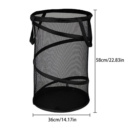Luvikno | SPIRAFOLD Vaskekurv | Sammenleggbar & Pustende | Mesh-design med bærehåndtak | For hjem, bad og studentleilighet