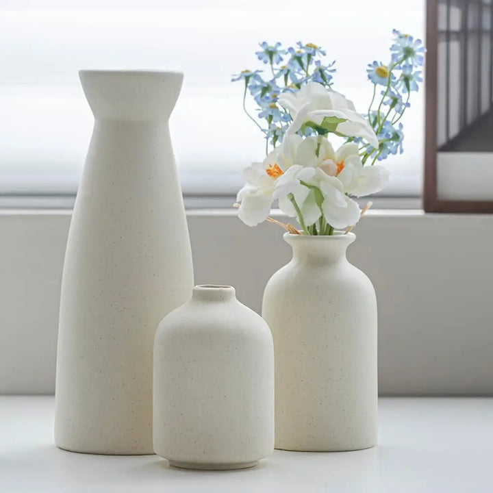 Aardstil Keramikk Vase Sett av 3 for Moderne Boho Interiører | Luvikno