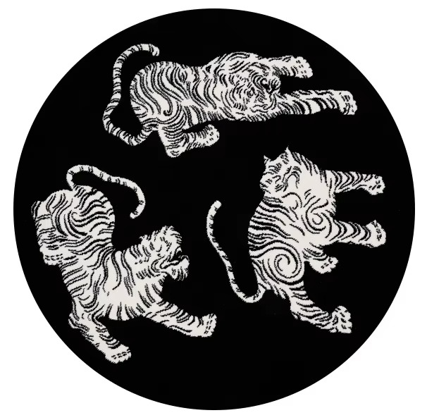 Plysj Rund Leopardmønster Område Rug – Myk Tyknet Gulvmatte for Soverom eller Stue Luvikno