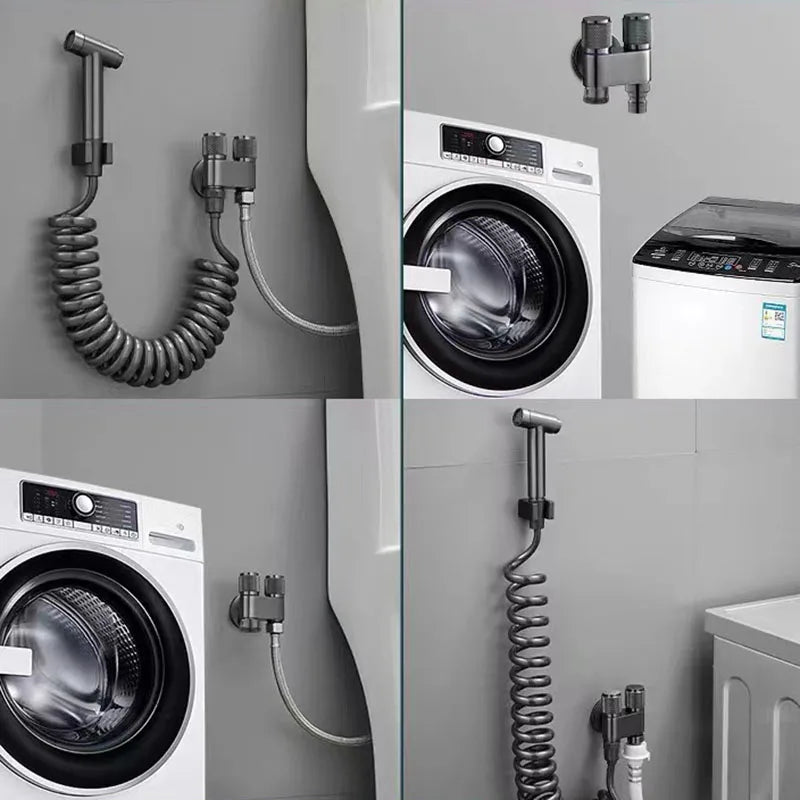 Dual Flow Pro – 2-i-1 Vegghane for toalett og vaskemaskin Luvikno