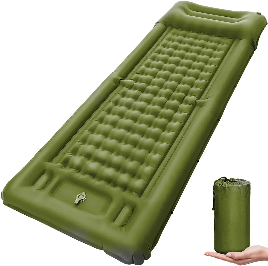 Luvikno | TrekBreeze Camping Liggeunderlag Selvinflaterende | 12 cm Tykk | Med Fotpumpe & Kan Koble Sammen | Ultralett & Vanntett