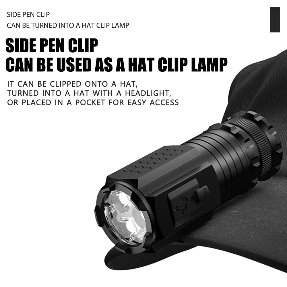 Mini Powerful Beam Utendørs EDC Lommelykt | Luvikno