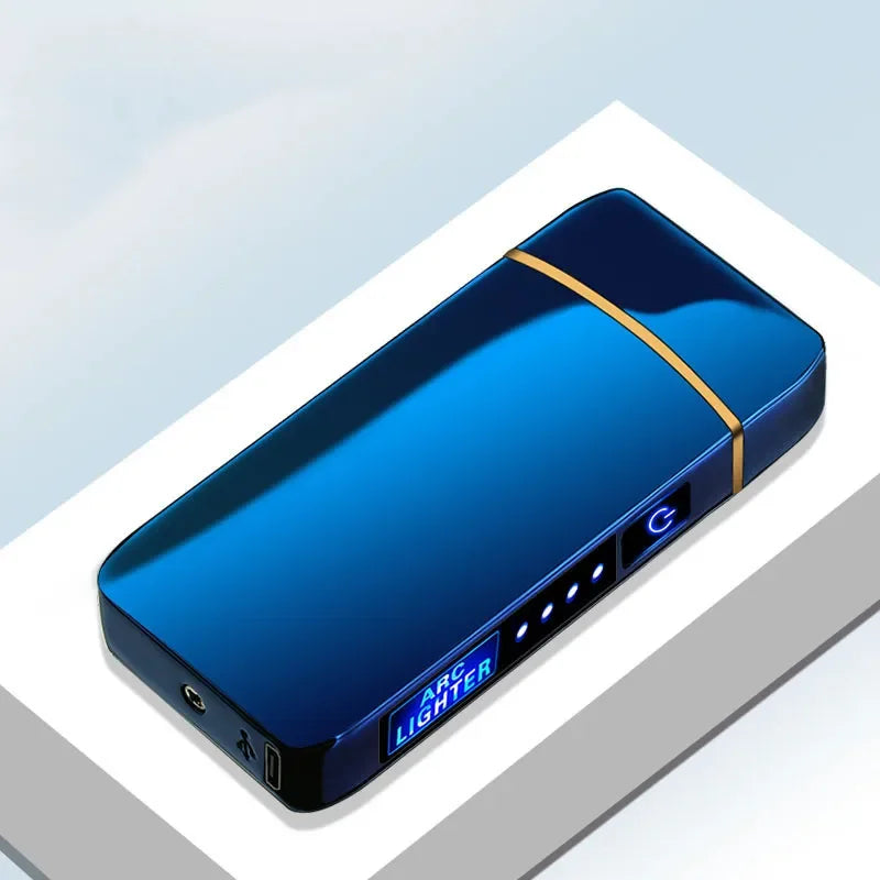 Luvikno | Oppladbar USB plasma lighter med vindbestandig dobbel bueflamme – Stilig metalldesign for innendørs og utendørs bruk