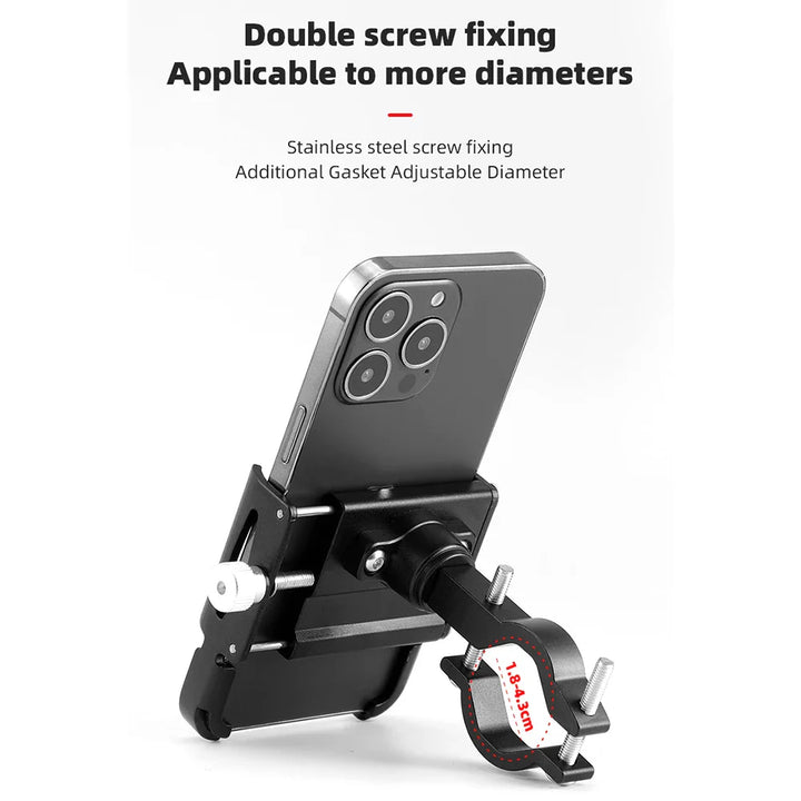 Luvikno | Sykkel Telefonholder RideGrip 360 Pro | 360° Roterbar | Aluminium Legering | Støtbestandig & Sikker | For Sykkel, Motorsykkel & E-Scooter