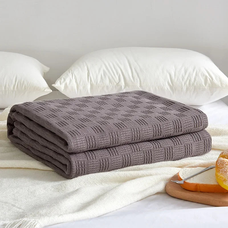 Bomullsgauze teppe Aurelina | 100 % bomull | Pustende & Hudvennlig | Perfekt for sofa, seng & kontor Luvikno