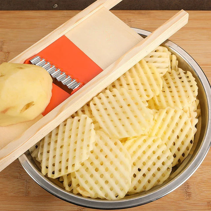 Luvikno | Gridello Potetskjerer | Råvare i rustfritt stål | For pommes frites, chips og grønnsaker | 34 cm lengde