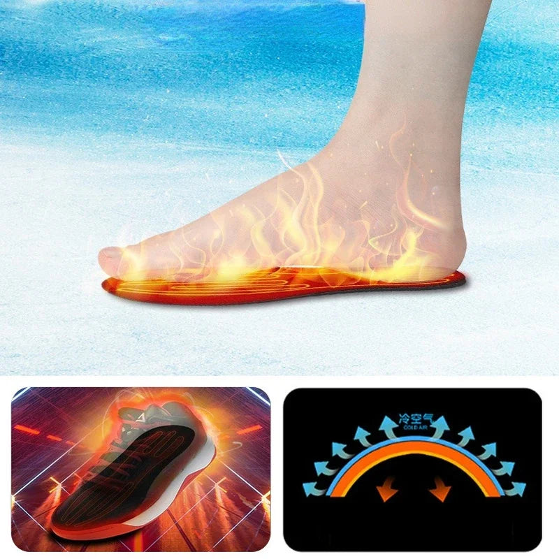 ThermaStep USB Oppvarmede Innesåler | Tilpassbar størrelse 35–46 | Oppladbar & Vaskbar | Karbonfiber Oppvarmingsteknologi | Fotvarmer for vinter & Utendørs Luvikno