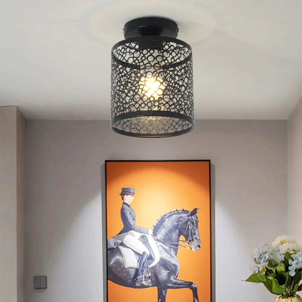 Industriell Loftlampe med Åpen Ramme i Vintage Stil Luvikno