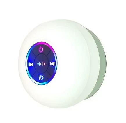 Vanntett Bærbar Bluetooth Høyttaler med LED-Lys og Sugekop Luvikno