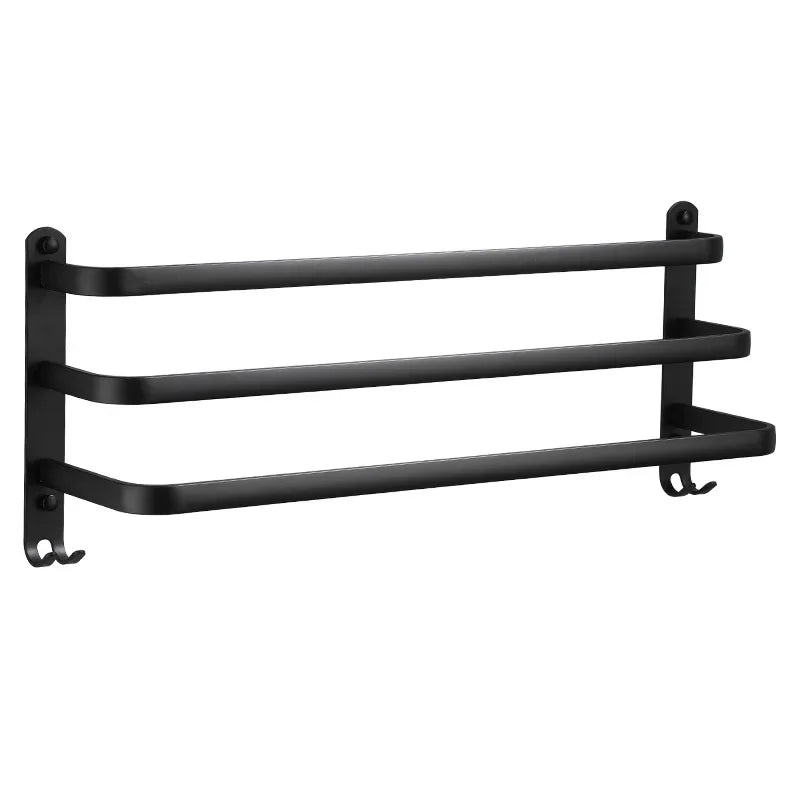 Fester Håndkleholder - Svart Aluminium | Skruefeste Luvikno
