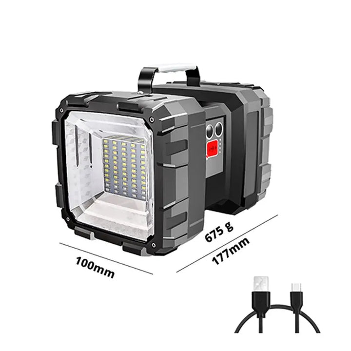 Luvikno | LED Batteri Spotlight DualonX Pro | 40 W | Dobbel Lampe med 7 Lys Moduser | Oppladbar & Vanntett IP64 | Power Bank Funksjon