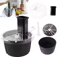 Luvikno | MixProTec Multifunksjonelt Tilbehørsett for Thermomix TM5/TM6 | Skjæredisk, Beholder & Lokk | Tåler oppvaskmaskin & Mattrygt