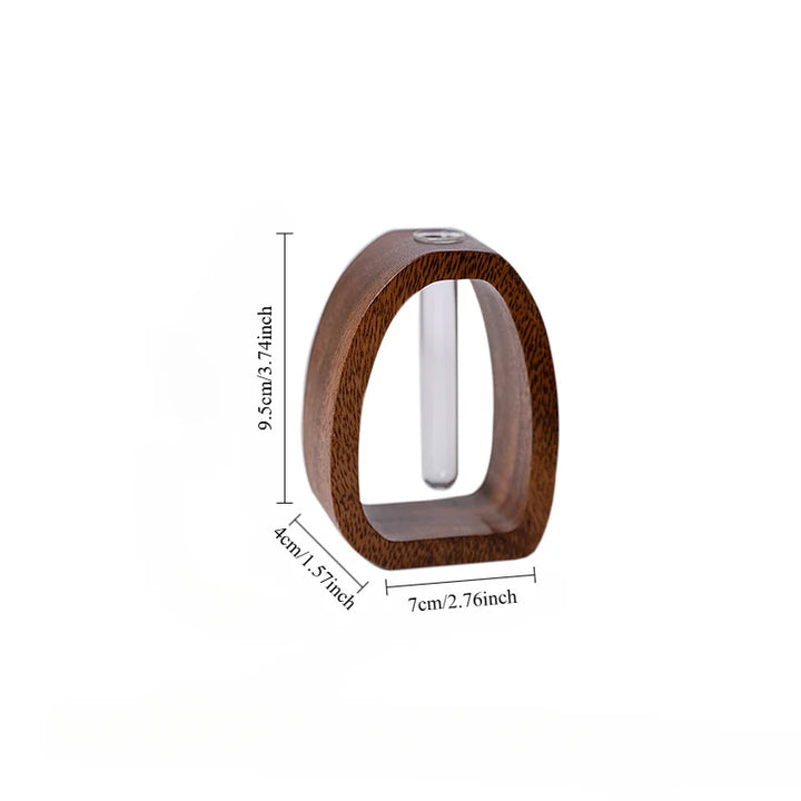 Oval Wood Frame Single Stem Vase | Luvikno