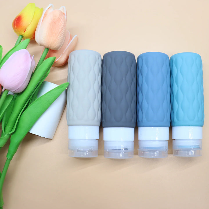 Luvikno | FlexiFill Refilldusjflasker Sett | Myke silikonflasker og spraybeholdere | Lekkasjefri og TSA-kompatibel | For sjampo, lotion og kosmetikk
