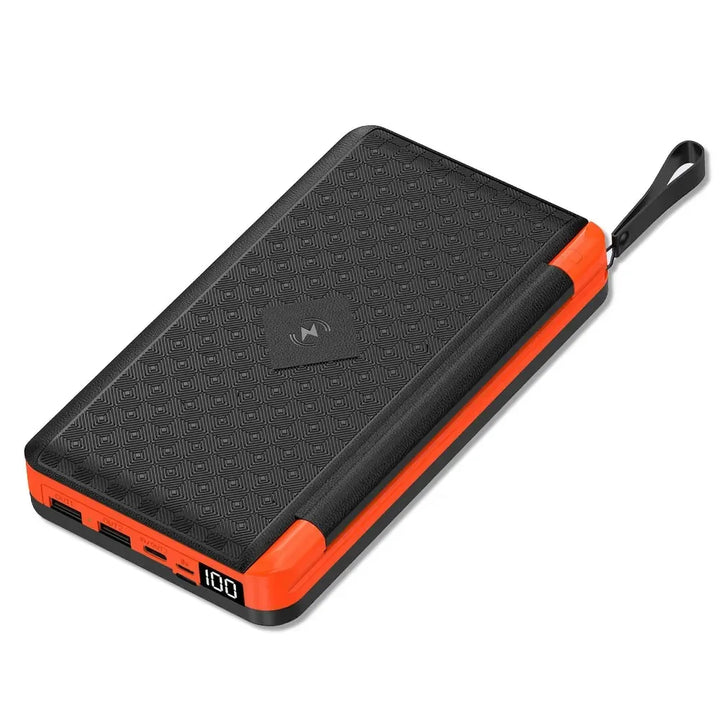 Luvikno | Solkraftbank VoltMate Flip 15W | 10,000/20,000mAh | Trådløs Qi-lading | Solcellepanel sammenleggbar | Vanntett & Støtsikker