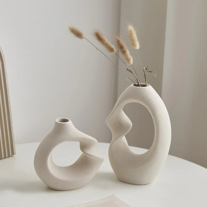 Moderne Asymmetrisk Skulptural Vase Sett Luvikno