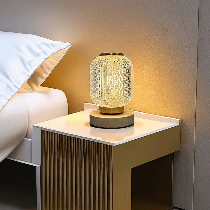 Luvikno | Dimbar Krystall Bordlampe - Stilig Gylden Dimbar Bordlampe med Luksuriøs Krystall Design