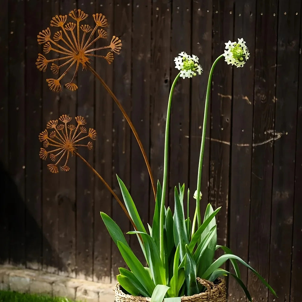 Luvikno | Florandis Metall Hagepinn Blomst | Dekorativ Pinn for Balkong, Seng & Blomsterpotte | Værbestandig & Detaljert