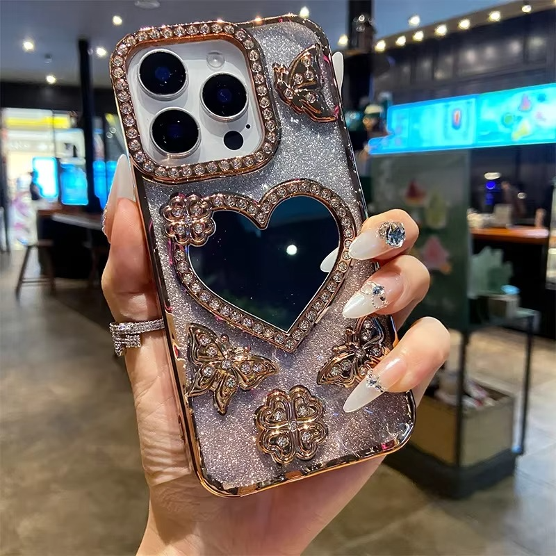 Butterfly Glitter Diamond Speilcover for iPhone Luvikno