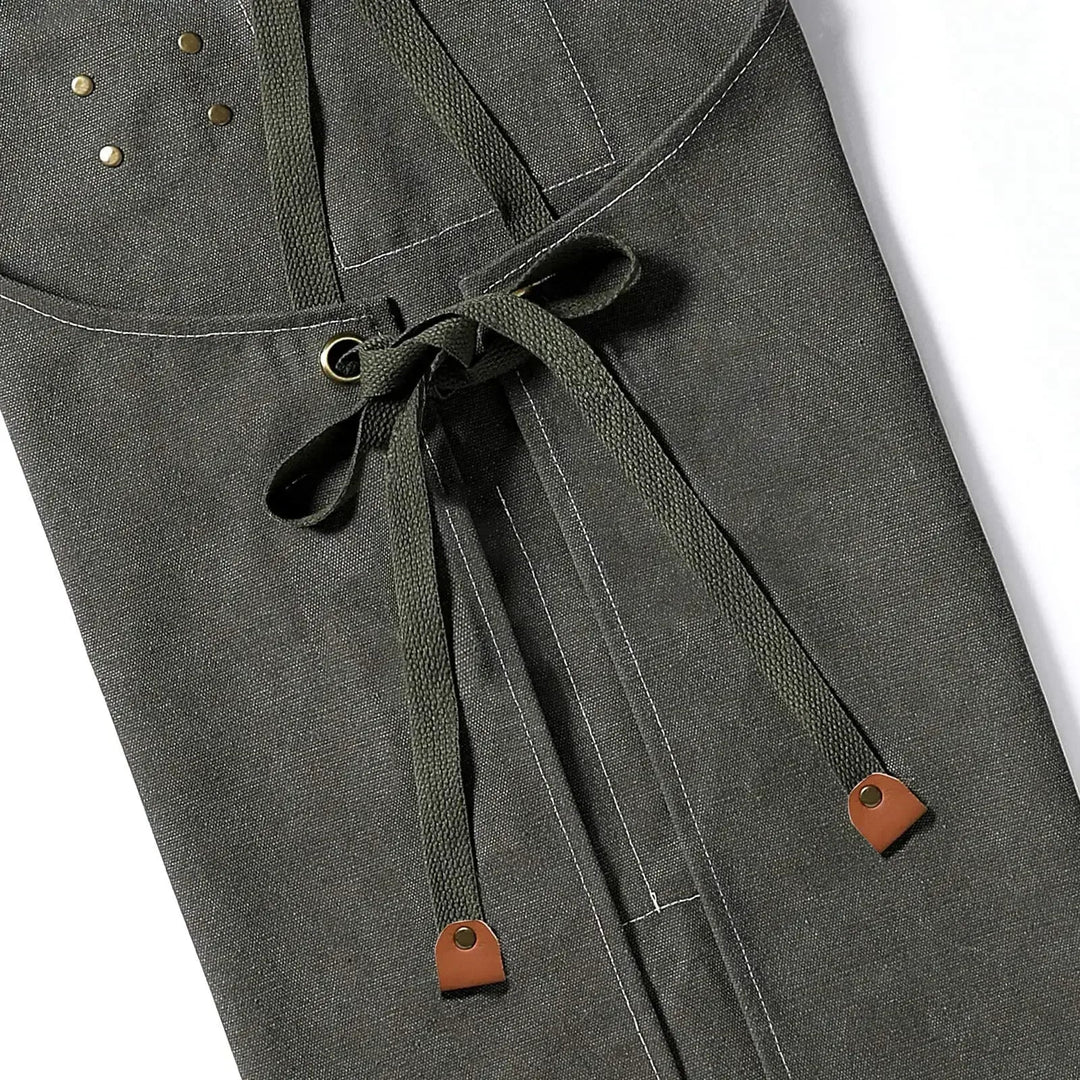 Canvas forkle med lommer, justerbart, Unisex | Luvikno