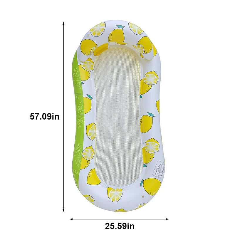Luvikno | AquaLiva Oppblåsbar Svømmelytter Rooxin | Ergonomisk Svømmehimmelseng med Mesh & Armlener | For Basseng, Innsjø & Strand
