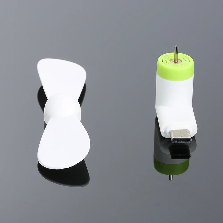 Kreativ Mini Bærbar Mikro USB Vifte - 5V 1W Mobiltelefon USB Gadget Vifter Tester for Type-C USB-C Kjølevifte | Luvikno