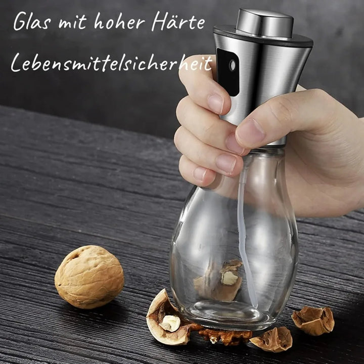 Luvikno | CulinaMist Pro Oljesprayer 200 ml | Fin tåke & forbedret dyse | For olje, eddik & sitronsaft | Rustfritt stål & glass