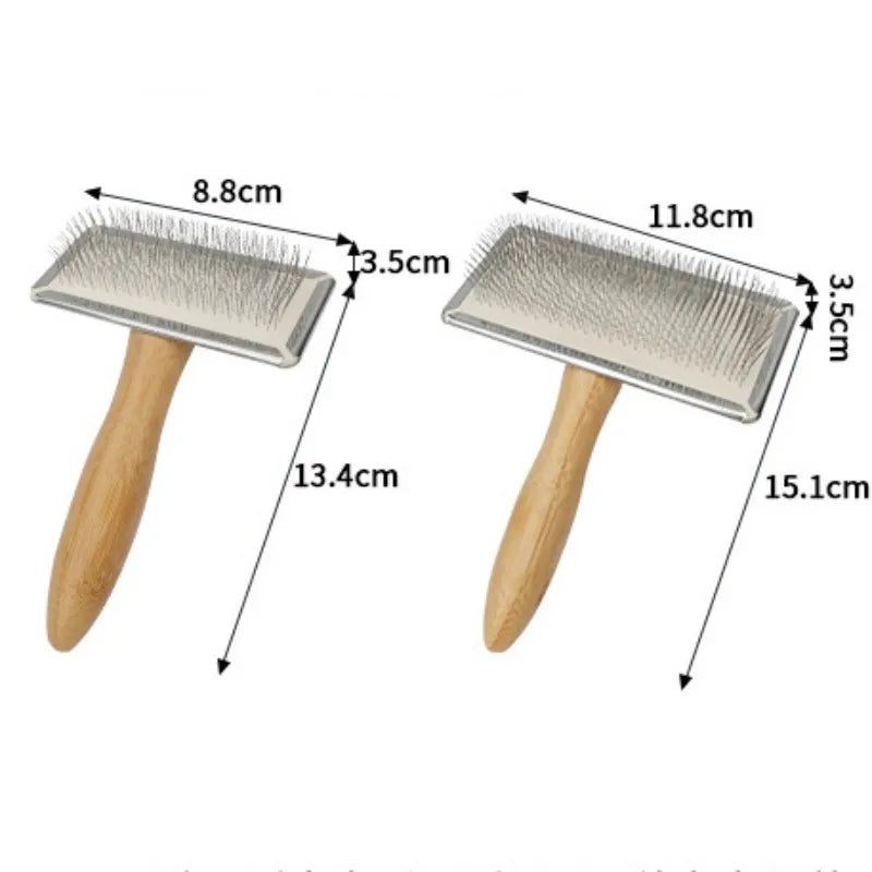 Luvikno | PuroPetz Dog and Cat Brush Made of Solid Wood | Stainless Steel Comb | Removes Undercoat & Tangles | Gentle Fur Care & Massage