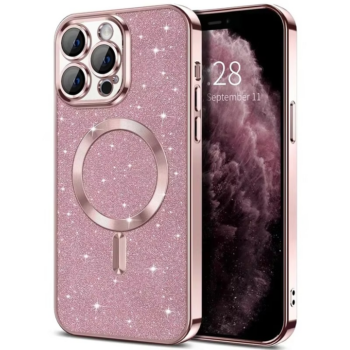 Glitrende elektroplate etui med MagSafe for iPhone Luvikno