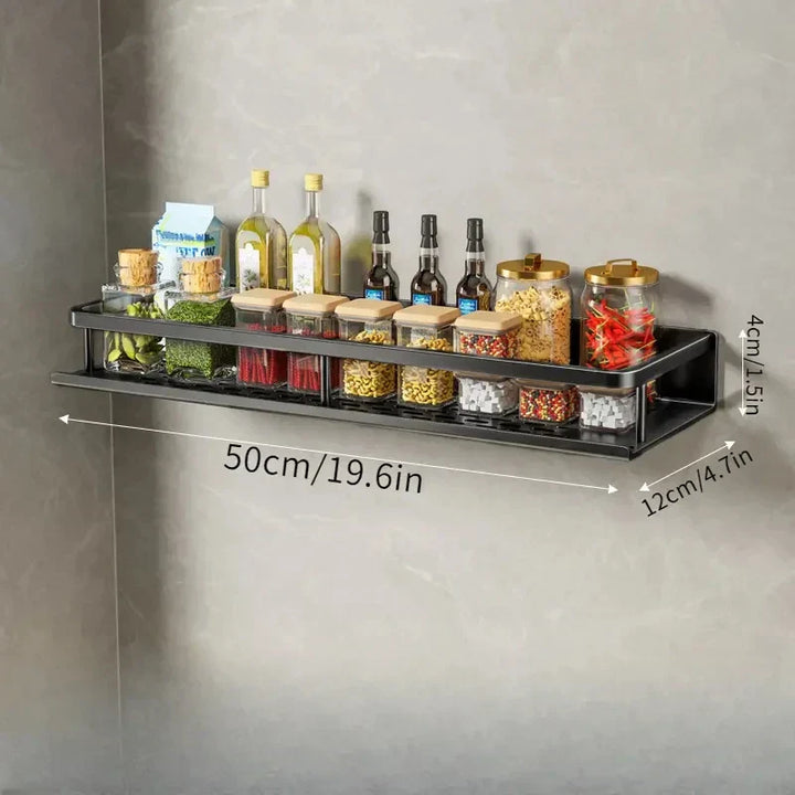 Vegghengt Kjøkkenregale – Plassbesparende og Stilig Aluminium Rack for Kjøkkenutstyr | Luvikno