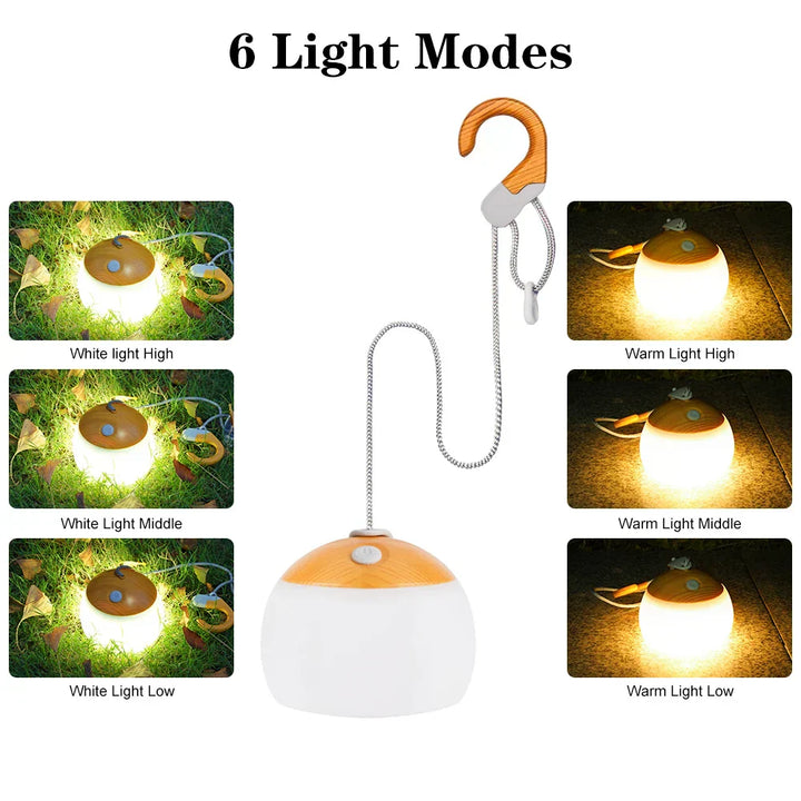 Retro oppladbar campinglampe med USB Luvikno