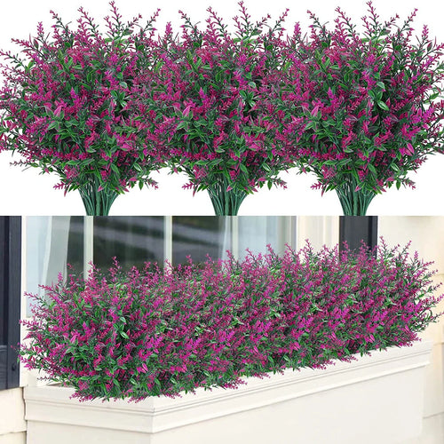Luvikno | Florabell 12 Delt Sett Kunstig Lavendel | Kunstige Planter for Bryllup, Vaser, Garlands & Dekorasjon | For Innendørs & Utendørs