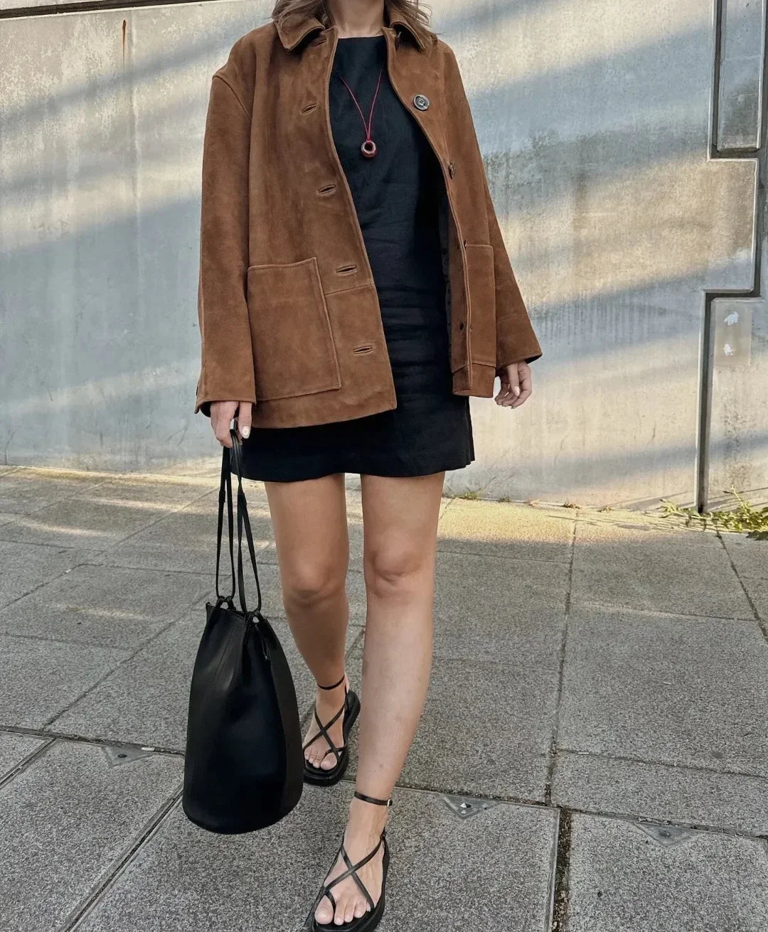 Luvik | Tyylikäs mokkanahkajakku