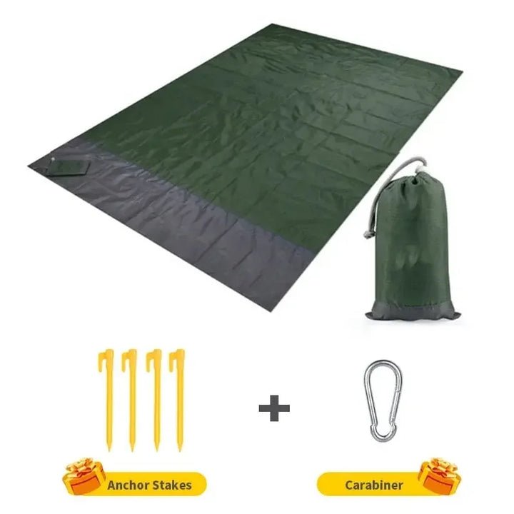 Luvikno | Strandteppe AeroLoom | XXL 210x200 cm | Vanntett & Sand-fri | Ultra-lett & Bærbar