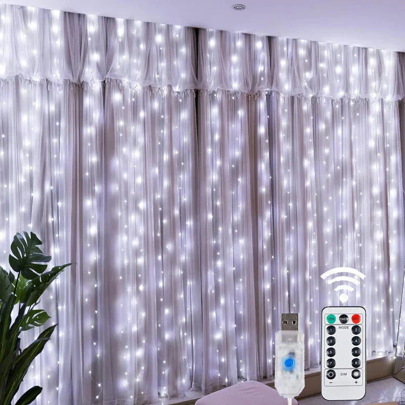 LED gardinlys – USB-kontrollerte lyslenker for vindu- og romdekorasjon | Luvikno