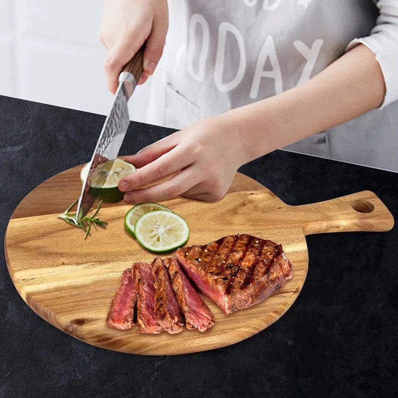 WoodStyle Acacia – Tre Pizza- og Serveringsbrett Luvikno
