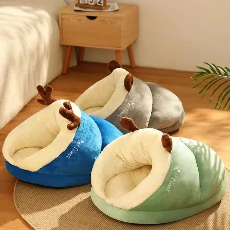 Luvikno | Slippernest - Sammenleggbar Hundeseng i Korall Fleece for Vinterkomfort