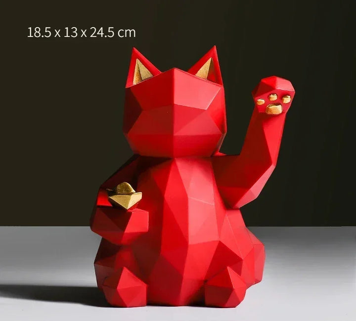 Nordic Minimalisme Geometri Lykke Katt Statuer | Luvikno