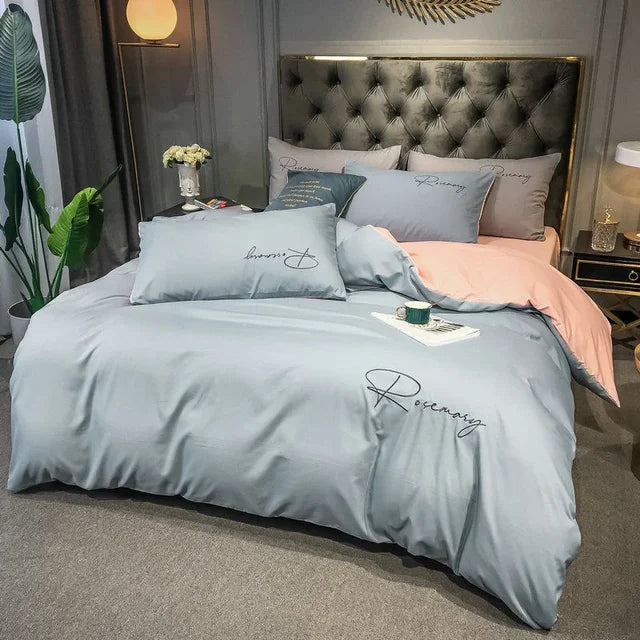 Luvikno | EmbroiLux Sengetøy - Elegant luksus dyne trekk med broderi design