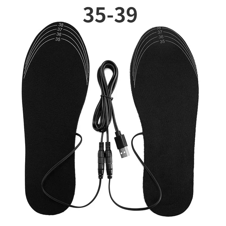 ThermaStep USB Oppvarmede Innesåler | Tilpassbar størrelse 35–46 | Oppladbar & Vaskbar | Karbonfiber Oppvarmingsteknologi | Fotvarmer for vinter & Utendørs Luvikno