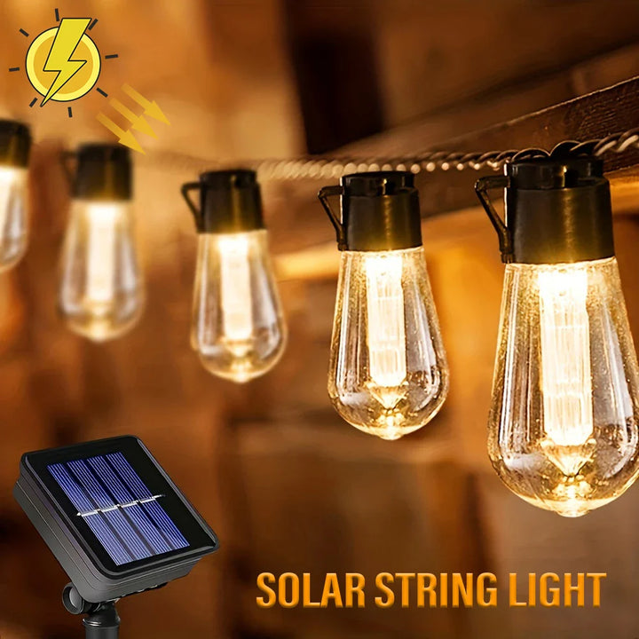 Luvikno | LED Solar String Lights SolaLuma | Vanntett IP44 | For Hage, Terrasse & Camping | Automatisk Belysning