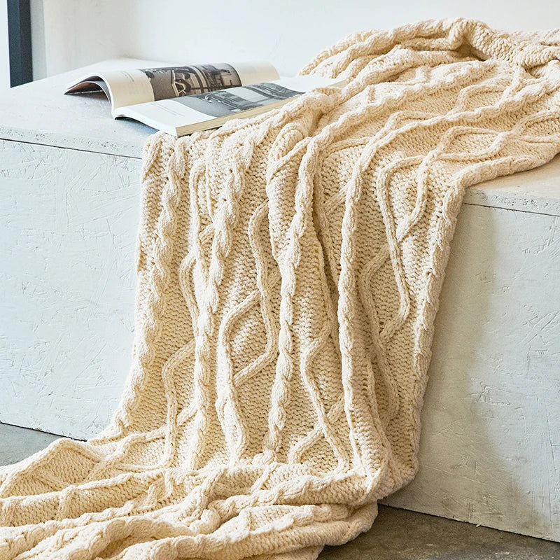 HeartCozy Blanket – Luxe Chenille Blanket with Heart Fringes Luvikno