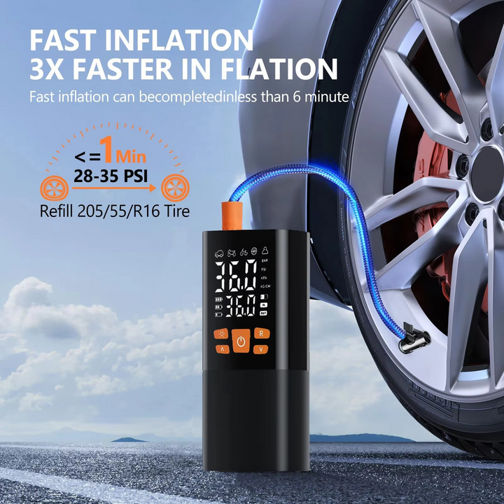 Bærbar dekkpumpe luftkompressor, 180 PSI oppladbar pumpe med 25000mAh batteri Luvikno