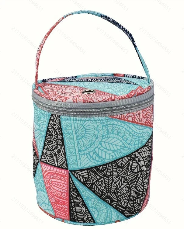Luvikno | Wollina Garnpose | Sylinderformet Ullpose laget av Polyester | Kompakt & Bærbar | For Hekling & Strikketilbehør