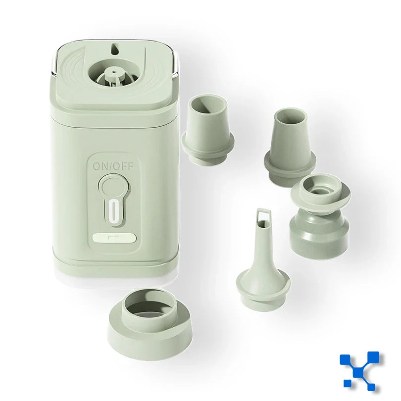 Luvikno | AirBreezy Mini Luftpumpe | Ultra Kompakt & USB-C Oppladbar | 5 Dyser | 200L/min Effekt