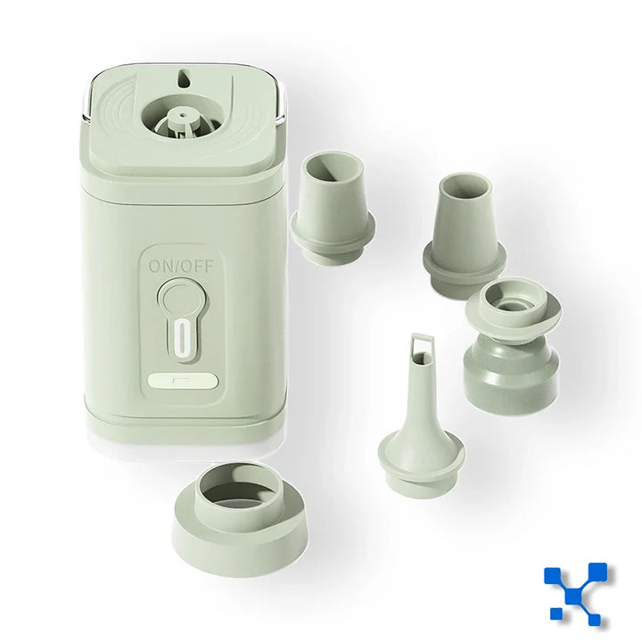 Luvikno | AirBreezy Mini Luftpumpe | Ultra Kompakt & USB-C Oppladbar | 5 Dyser | 200L/min Effekt