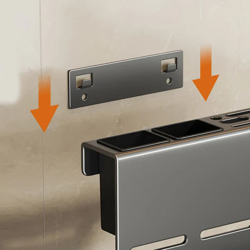 ChefSpace Vegghengt Knivholder med Skjærebrettoppbevaring – Rustfritt Stål Luvikno