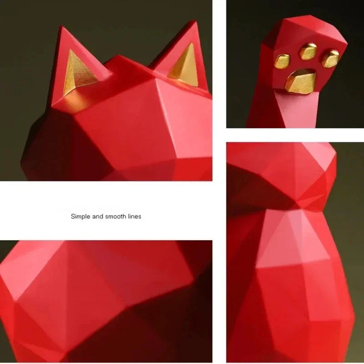 Nordic Minimalisme Geometri Lykke Katt Statuer | Luvikno