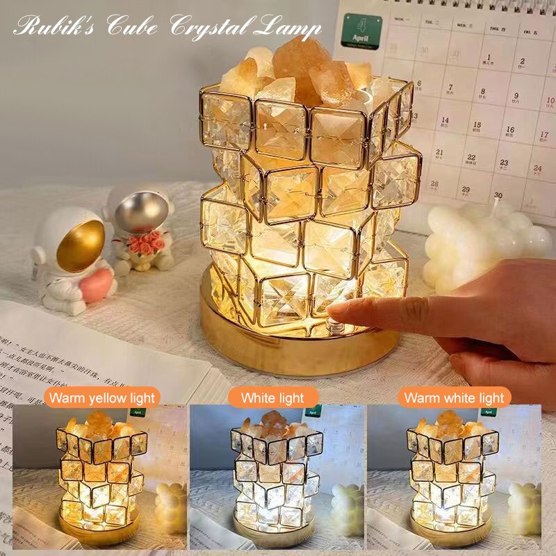 Crystal Room Mood Ambient Geo Shimmer Cube Light | Luvikno